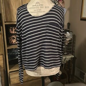 William Rast Navy Striped Sweater - Large